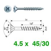 Immagine di viti spax tps croce pozi 4.5x 45/29 zinc. filetto parziale - confezione da  500 pezzi