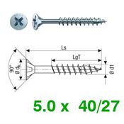 Immagine di viti spax tps croce pozi 5.0x 40/27 zinc. filetto parziale - confezione da  500 pezzi