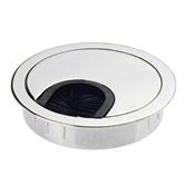 Immagine di passacavi metallo tondi brush mm. 60 cromo l.                                                                                            