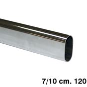 Immagine di tubi ovali mm. 30x15 fe  7/10 cm. 120 cromo appendiabiti                                                                                           