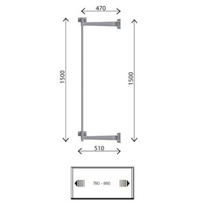 Immagine di snodi motion-v v1 l 780/ 880 grigio 15/50 kg. s/tubo                                                                                           
