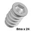 Immagine di bussole c/esagono fe  8ma d.12 x 24 zinc. foro mm. 10 - confezione da  250 pezzi