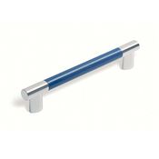 Immagine di maniglie s-0606 mm. 128 plast blu/cromo lucido 154 a:12 h:28 int:128                                                                                           