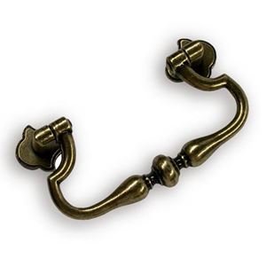 Immagine di maniglie s-1706 mm. 64 metallo ottone antico 4 a48 h17 int64 busta 2 pz.                                                                                           