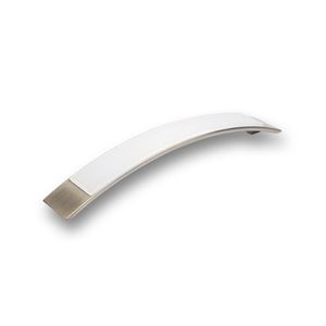 Immagine di maniglie s-2184 mm. 160 metal nikel/bianco 200 a:30 h:26 int:160                                                                                           