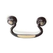 Immagine di maniglie s-481 mm. 64 metallo ottone antico 85 a:14,5 h:44 int:64                                                                                           