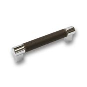 Immagine di maniglie s-h191 mm. 128 metal marrone/cromo l. 151,5 a:20 h:37 int:128                                                                                           