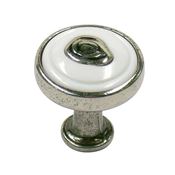 Immagine di pomoli s-1896 mm. 23 metallo arg. ant./bianco 23 a:23 h:24                                                                                           