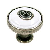 Immagine di pomoli s-1896 mm. 30 metallo arg. ant./bianco 30 a:30 h:26                                                                                           