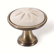 Immagine di pomoli s-1919 mm. 34 metallo ottone ant/beige 34 a:34 h:30                                                                                           