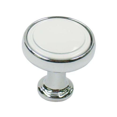 Immagine di pomoli s-1971 mm. 23 metallo cromo l/bianco 23 a:23 h:24                                                                                           