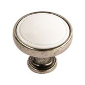 Immagine di pomoli s-1971 mm. 30 metallo arg. ant./bianco 30 a:30 h:26                                                                                           