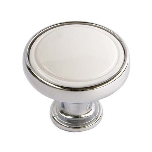 Immagine di pomoli s-1971 mm. 30 metallo cromo l/bianco 30 a:30 h:26                                                                                           