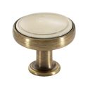 Immagine di pomoli s-1971 mm. 30 metallo ottone ant/beige 30 a:30 h:26                                                                                           