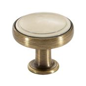 Immagine di pomoli s-1971 mm. 30 metallo ottone ant/beige 30 a:30 h:26                                                                                           
