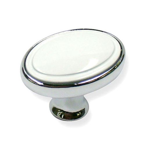 Immagine di pomoli s-1972 mm. 22 metallo cromo l/bianco 32 a:22 h:24                                                                                           