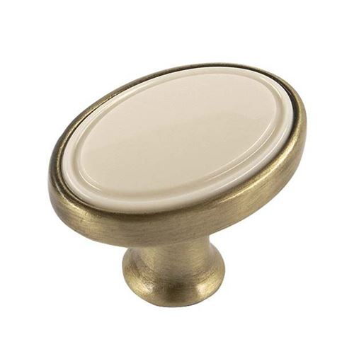 Immagine di pomoli s-1972 mm. 22 metallo ottone ant/beige 32 a:22 h:24                                                                                           