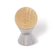 Immagine di pomoli s-s217 mm. 13 faggio grezzo/cromo luc 16 a:13 h:27,5                                                                                           