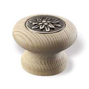 Immagine di pomoli s-s367 mm. 35 pino grezzo/arg. ant. 35 a:35 h:27                                                                                           