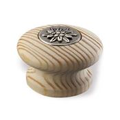 Immagine di pomoli s-s367 mm. 44 pino grezzo/arg. ant. 44 a:44 h:28                                                                                           