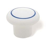 Immagine di pomoli s-sp1 mm. 25 ceramica bianco/blu 25 a:25 h:20                                                                                           