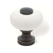 Immagine di pomoli s-sp5 mm. 25 ceramica bianco/bronzo 25,5 a:25 h:29                                                                                           