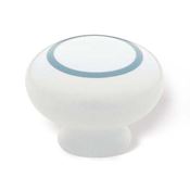 Immagine di pomoli s-sp6 mm. 32,5 ceramica bianco/avio 32,5 a:32,5 h:26                                                                                           