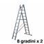 Immagine di scale estensibili a pioli  8 gradini x 2 h 247/414 alluminio                                                                                           