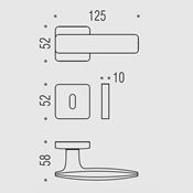 Immagine di maniglie bold rosetta patent cromo satinato ottone                                                                                           