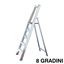 Immagine di scale 1 salita c/piattaforma  8 gradini alluminio                                                                                           