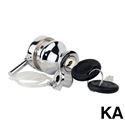 Immagine di serrature kristal ka cilindro c/pomolo cromo l foro mm.25 vetro mm. 4-6                                                                                           