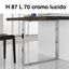 Immagine di gambe frame 60 x 20 acciaio h87 l70 cromo l.                                                                                            