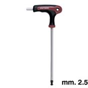 Immagine di chiavi esagonali c/impugnatura mm.  2.5 x 100 c/testina sferica                                                                                           