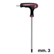 Immagine di chiavi esagonali c/impugnatura mm.  3 x 100 c/testina sferica                                                                                           