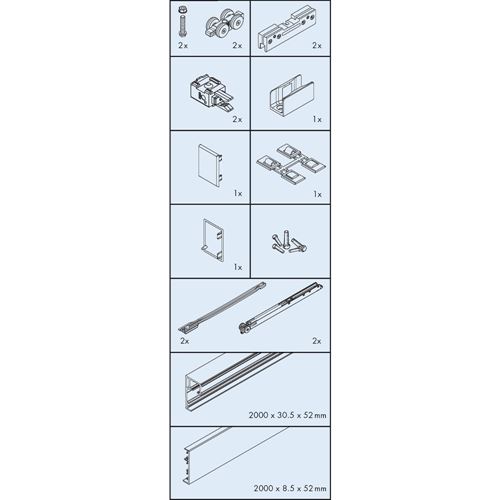 Immagine di Guarnitura Eku PORTA 40 GE con binario mm. 2000