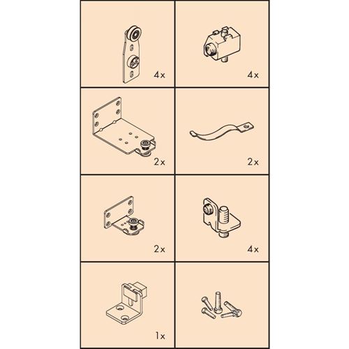 Immagine di guarniture ante scorr. combino  60 h-mf/2 set 2 ante s/binari                                                                                           