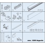 Immagine di guarniture eku banio 40 gf mm.1200 argento set doccia c/binari                                                                                           
