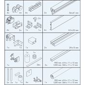 Immagine di guarniture eku banio 40 gfe mm.1200 argento set doccia c/binari                                                                                           