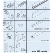 Immagine di guarniture eku banio 40 gfe mm. 900 lucido set doccia c/binari                                                                                           