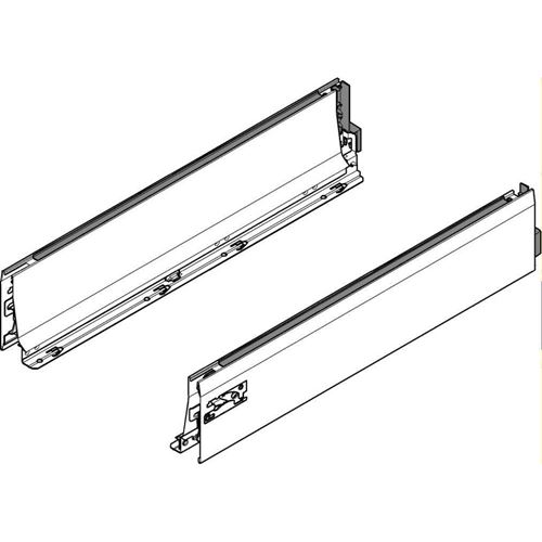 Immagine di 378L6502SAZ R+L V1 SEIW - spondina TANDEMBOX Intivo altezza L (83 mm) lunghezza nominale 650 mm destro+sinistro bianco seta 