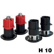 Immagine di piedini twin 437 pl reg. midi cm. 10 nero set 4 piedini s/piastre                                                                                           