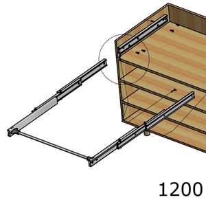 Immagine di meccanismi tavoli estraibili lunch l1200 s/piano c/tappi guide                                                                                           