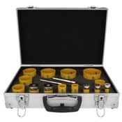 Immagine di serie 14 seghe a tazza Profit Click&Drill Bimetal Plus passo variabile diametri da mm 16 a mm 76 con 2 punte di centraggio 