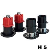Immagine di piedini twin 437 pl reg. midi cm.  5 nero set 4 piedini s/piastre                                                                                           