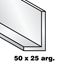Immagine di profilati angolari alu 2 mt 50x25/2.0 arg. alluminio aste 2 metri                                                                                           