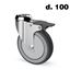 Immagine di rotelle split block foro mm.100 crl. h127 gomma grigia c/paraf.                                                                                           