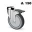 Immagine di rotelle split block foro mm.150 crl. h185 gomma grigia c/paraf.                                                                                           