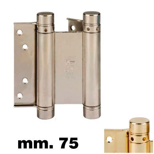 Immagine di cerniere bommer ottone doppie mm.  75 oro luc. doppia chiusura molla                                                                                           