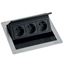 Immagine di prese multiple fliptop push small/3 inox sat 3 schuko                                                                                           