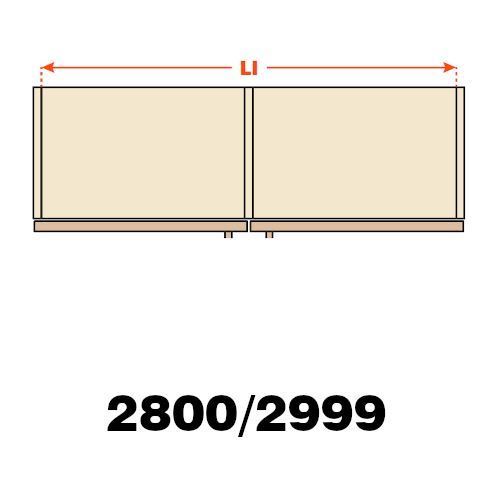 Immagine di guarniture compl. slider l70 std 2800/2999 set 2 ante c/binari 2799 mm                                                                                           